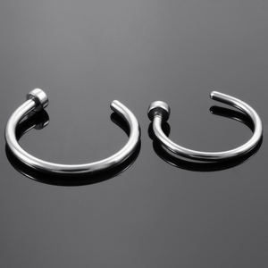 Chirurgischer Stahl C-förmiger Clip Ring Flaches Ende Nasen bügel ring Gefälschte Nase Piercing Lippen schlaufe Labret Piercing Schmuck Modeschmuck - Product Image 6