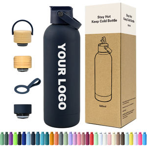Bouteille d'eau isotherme en acier inoxydable à double paroi, 500 ml, avec logo et emballage personnalisés, finition douce au toucher, pour le sport - Product Image 1
