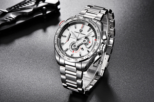 Montre chronographe automatique pour homme, très vendue, bracelet en acier inoxydable 316L, tachymètre, montre sport, logo personnalisé O - Product Image 5