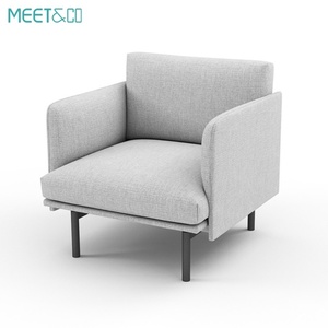 Commercial Modern L-Shape Fabric Reception <b>Sofa</b> Couch Set Home <b>Office</b> Apartment Living Room Bedroom Featuring Metal Base Hotels - Product Image 6