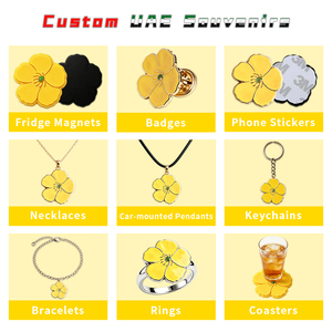 Llaveros y dijes de flor nacional emiratí personalizados al por mayor de <span class=keywords><strong>Tribulus</strong></span> Omanense de los EAU, con diseño de jazmín amarillo, directo de fábrica antigua - Product Image 2