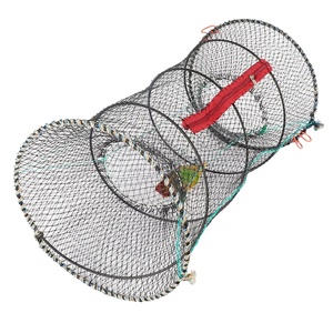 Redes de Pesca Plegables, Trampa para Cangrejos, Langostas y Camarones, Red de Malla Negra Resistente y Portátil, Plegable, Segura para Capturar Peces - Product Image 1