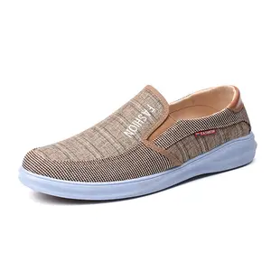 Sepatu Slip-On Desain Polos Pria, Sepatu Kanvas Pria