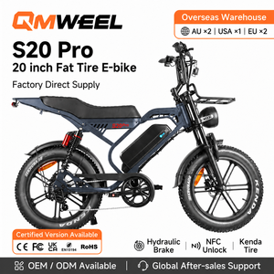 Vélo électrique à gros pneus QMHEEL S20 Pro avec batterie longue autonomie et frein hydraulique pour la vente en gros transfrontalière entrepôt UE US AU - Product Image 1