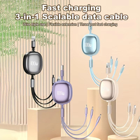 Kabel HP 3 in 1 HYTO Promo Gift Custom Logo, Pengisian Cepat USB Micro Type C IOS Android, Kabel Data Rantai Multi Cord