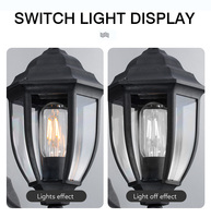 Lanterne murale LED de style moderne de luxe noire pour la décoration extérieure du jardin, vente chaude
