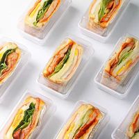 Boîte d'emballage pour sandwichs, coupée en deux, pour emballer gâteaux, desserts, hamburgers, papier anti-graisse, boîte à lunch jetable, pâtisserie
