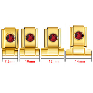 Gold Plated Stainless Steel Watch Band Modular <b>Bracelet</b> <b>Adjustable</b> With Colored Zircon Links For Women Spring 2026 - Product Image 4