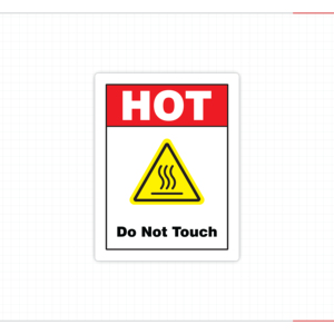 Autocollant adhésif d'avertissement de sécurité « Ne pas toucher », symbole de risque thermique, imperméable, résistant aux rayures, résistant à la chaleur, rouge vif - Product Image 2