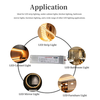 Alimentation LED ultra-mince 24V 100W IP54 étanche pour bandes LED de miroirs intelligents de salle de bain