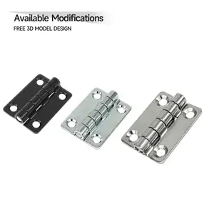 Thcoo Iron or Stainless Steel Industrial Door Black Butt Hinge Torque 180 Degree Flat Hinge for Electrical Cabinet Door