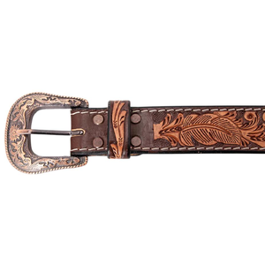 Unisex Vintage Cow Hide Leather <b>Western</b> <b>Belt</b> D-ring Buckle Adjustable Length 1.5 Width 100% Solid Brass Alloy Directly India - Product Image 3