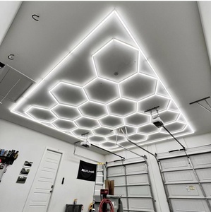 Lampes murales hexagonales LED 6000k, source COB, corps en PC, <span class=keywords><strong>pour</strong></span> <span class=keywords><strong>garage</strong></span>, plafond, bureau, hôtel, ateliers, alimentation secteur - Product Image 2