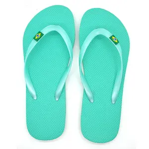 Plain color ladies slippers with customized own logo for women flip flops