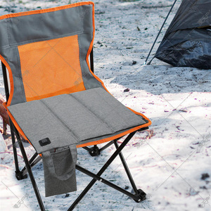 Heated Tri-fold Seat <b>Cushion</b> 300D Light Gray Portable Electric Camping Outdoor Use With Usb Adjustable Temperature - Product Image 2