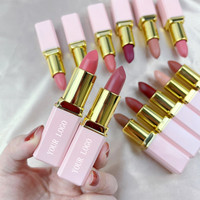 Rouge à lèvres crémeux mat vegan sans cruauté animale, marque privée, maquillage hautement pigmenté, rouge à lèvres solide
