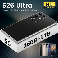 Smartphone Android 5G S26 16 Go 1 To 108 MP CDMA Cellulaire Deca Core HD OLED 120 Hz à Prix d'Usine