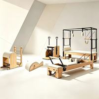Ensemble complet de Pilates en érable de couleur personnalisable, 5 pièces, rembourrage en cuir PU et éponge, appareil d'entraînement physique