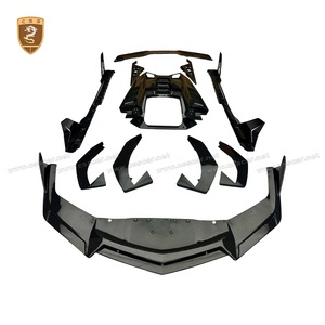 Pour Lamborghini Revuelto 2023 modèle voiture lifting Duke Kit de carrosserie en Fiber de carbone sèche lèvre avant jupes latérales diffuseur arrière capot moteur - Product Image 6