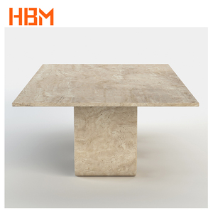 HBM Modern Natural 3 Legs Design Beige Travertin Esstisch Zum Verkauf - Product Image 4