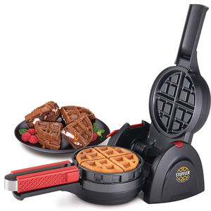 Macchina Elettrica per <span class=keywords><strong>Waffle</strong></span> Belgi Ripieni con Termostato Regolabile, Costruzione in Alluminio, Piastre Grandi e <span class=keywords><strong>Mini</strong></span> per Colazione - Product Image 2