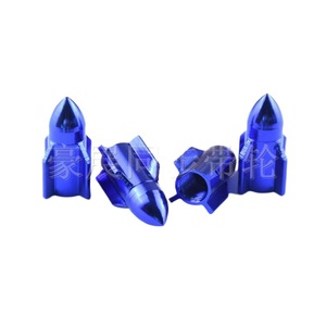 Hao Zhan Capuchons de valve en alliage d'aluminium en forme de fusée, 10 couleurs, couvre-poussière pour roues de voiture, compatibles avec toutes les valves américaines - Product Image 5
