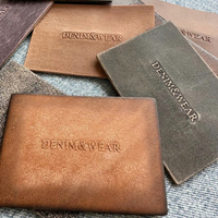 Étiquette personnalisable en cuir véritable vintage écologique pour jeans, patchs thermocollants lavables de haute qualité, modèle imprimé haute technologie 'Tag' ancien