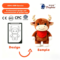 Peluche promotionnelle mignonne et super douce en forme de buffle d'eau, jouet amusant en peluche de vache, brodé, anti-stress, pour machines à griffes