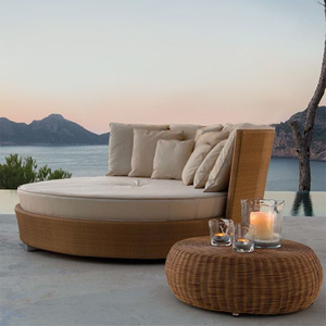 Moderna Tumbona de Mimbre PE con Toldo para Jardín, Playa, Piscina o Patio, en Oferta - Product Image 3