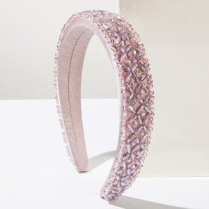 عصابة رأس نسائية فاخرة على الطراز الأوروبي الأمريكي الباروكي، مرصعة بالكريستال، مصنوعة يدويًا بحرفية عالية، مزينة بالخرز اللامع، عصابة رأس أنيقة - Product Image 2