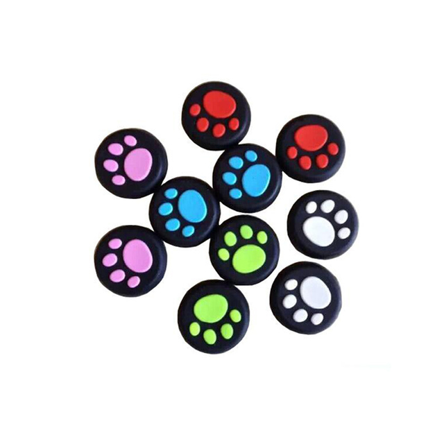 Cat Paw Rubber Handle Joystick Thumb Stick Cap for PS2/// One/ 360 Controller Silicone Analog Grips Cover Mixed
