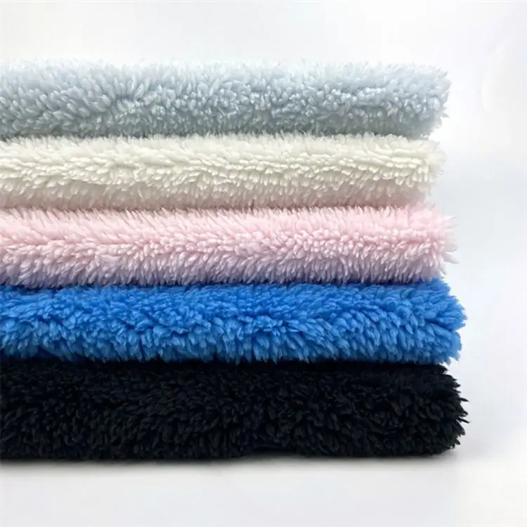 Shaoxing Textile Hot Selling Polyester weich gestrickt Shu Velvet een Sherpa Fleece Decke Plüsch Spielzeug Decke Stoff Stoff