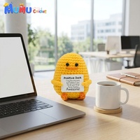 Peluche amigurumi canard positif au crochet fait main pour décoration de bureau et cadeau