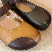 Chaussures plates rétro Mary Jane pour femmes, bout rond, fermeture à boucle, chaussures décontractées pour l'automne