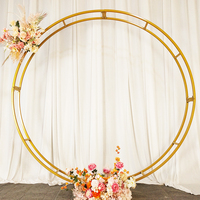 Arche de mariage en fer forgé en métal, accessoires, anneau à Double pôle, étagère de porte à fleurs, arche de mariage, décoration de fond de scène extérieure