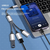 OEM 3 en 1 USB C vers USB 2.0 OTG câble adaptateur USB C convertisseur pour Macbook Pro iPad Samsung 3 Ports adaptateur de transfert de données