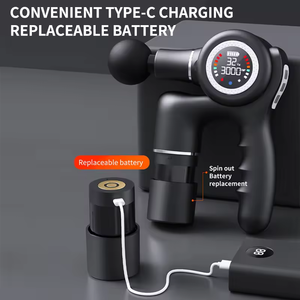 Masajeador de percusión con calefacción Fascial, cabezales de Metal portátiles, pistola de masaje, tejido profundo, vibrador, compresa fría y caliente, masajeador de pistola corporal - Product Image 5