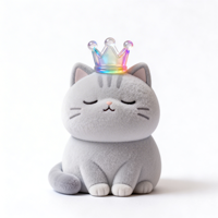 Figurine en caoutchouc PVC personnalisée, floquée, représentant un chat serein, paisible et équilibré, modèle de décoration