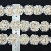 Dentelle en coton blanche 3D motif fleur de maïs du fabricant, bande de dentelle florale brodée pour robes et accessoires