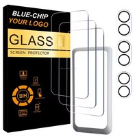 Protection d'écran en verre trempé à couverture intégrale (lot de 3) pour iPhone 18 17 16 15 14 13 12 Pro 8 7 Plus X Xs