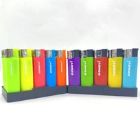 Briquet jetable transparent en plastique piézoélectrique avec emballage cadeau