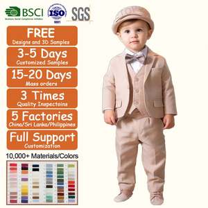 Custom Clothing <span class=keywords><strong>Manufacturers</strong></span> Wedding Suits for Baby Boys Outfits Roupa infantil para crianças 2 Sets Gentleman Wear Baby Suits - Product Image 3