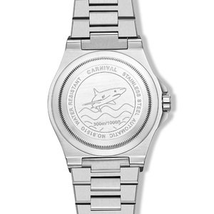 Montre mécanique <span class=keywords><strong>automatique</strong></span> de luxe CARNIVAL pour homme, boîtier et bracelet en acier inoxydable, cadran en saphir synthétique, résistance à l'eau 50 m pour la plongée - Product Image 4
