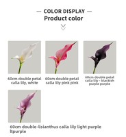 Fleurs artificielles Calla Lilies à longue tige de 60 cm en EVA, effet réaliste, blanches, modernes, pour la décoration de la maison et de mariage (vente en gros)