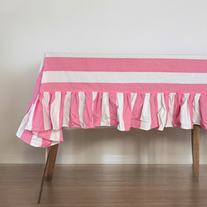 Indian Handmade Premium Quality Eco-Friendly Floral Pattern Cotton Pink <b>Table</b> <b>Cover</b> Customizable Size & Color for Weddings - Product Image 1