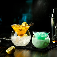 Verre à cocktail réfrigérant Margarita Martini Moléculaire Transparent Résistant aux hautes températures Réutilisable Écologique Style Ins