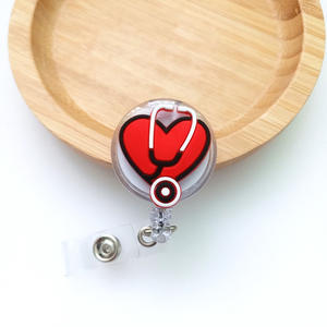 بروش معدني مخصص، دبوس شارة ممرضة، مشبك كرتوني شفاف سهل التمدد، حامل بطاقة طبي بحبل قصير - Product Image 5