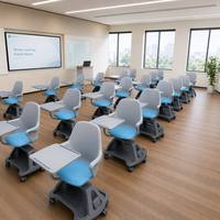Chaise de formation pivotante en plastique au design moderne tableau d'écriture meubles d'éducation scolaire de haute qualité pour chambre à coucher appartement d'hôpital