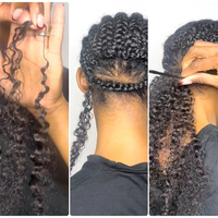 Extensions de cheveux humains brésiliens vierges à ondulations profondes, sans nœuds, pré-séparées, bouclées, à double trame, pour crochet et machine
