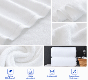 Toalla de Baño Personalizada con Logotipo OEM ODM, 100% Algodón, Calidad Hotelera, 70x140cm, 600 GSM, Súper Absorbente, Bordada, Blanca - Product Image 4